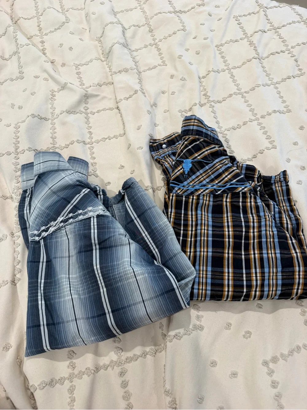 Girls Pull-On Plaid Shorts — Blue and Navy